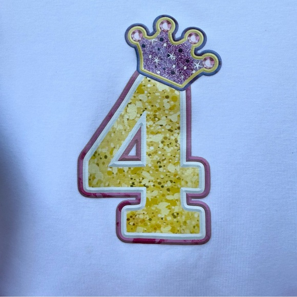 4th Birthday Party Princess Girl Dress with Long Sleeves - Picture 4 of 5